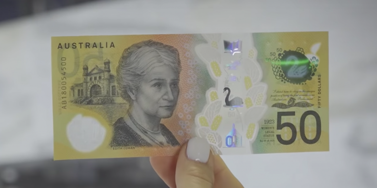 The unique feature of Australian $50 banknote