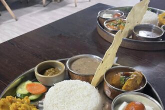 Nepali Thali Nepali dish rice and vegs for lunch