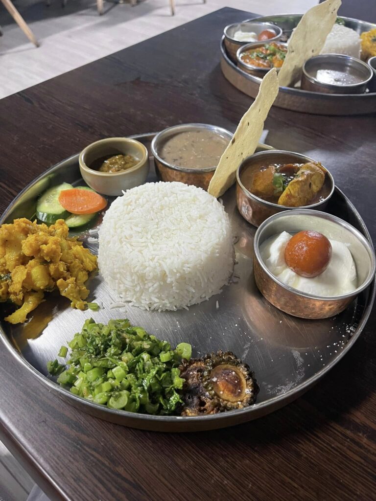 Nepali Thali Nepali dish rice and vegs for lunch