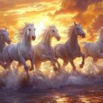 seven horses galloping